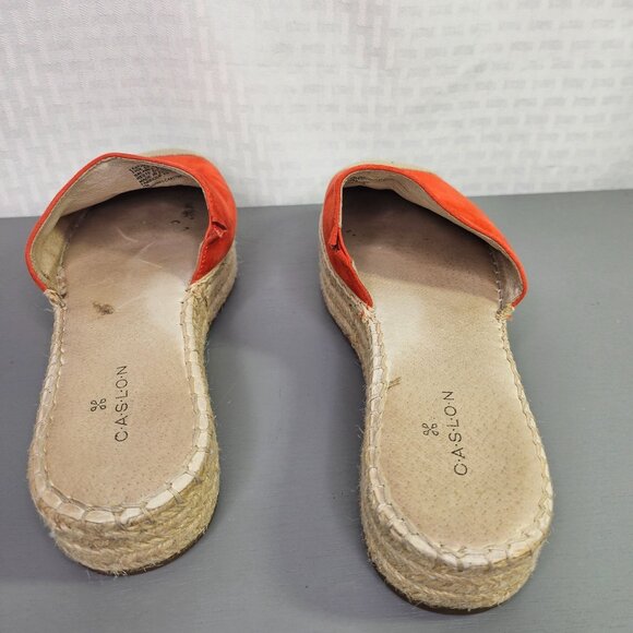 Caslon Women's Red Suede Espadrille Mules Size 7 - Picture 3 of 9